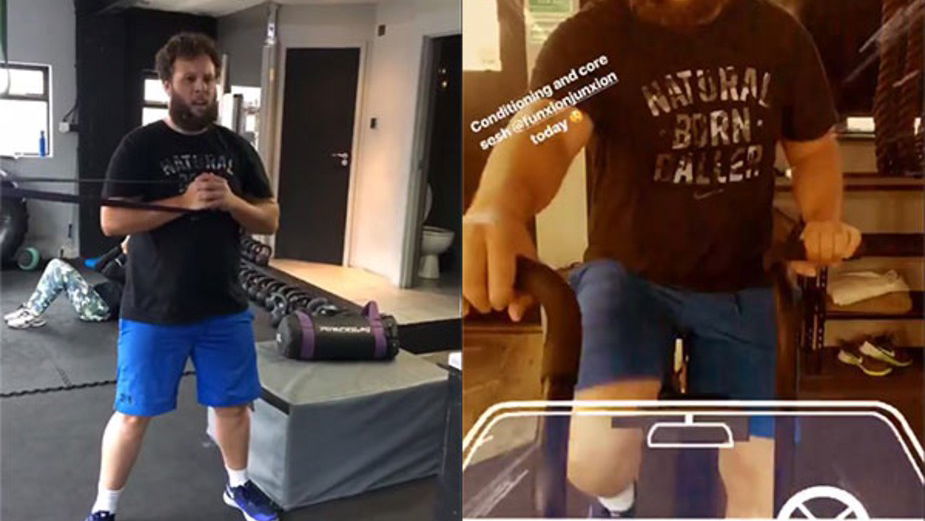beef works out hard in the gym