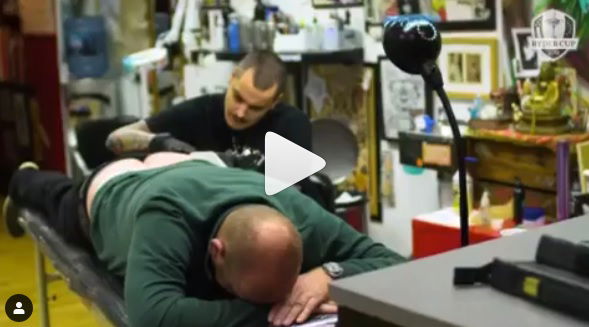 WATCH: Thomas Bjorn gets Ryder Cup tattoo on his bum cheek! 