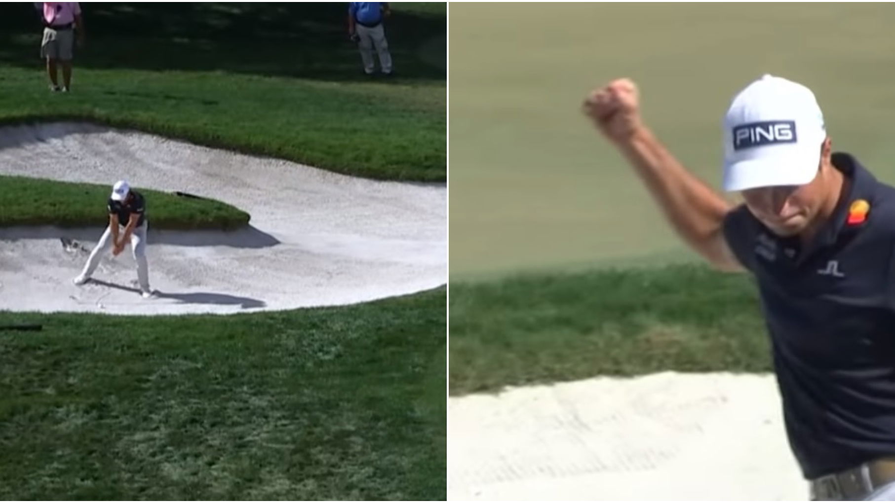 Norwegian commentators go absolutely BONKERS over Viktor Hovland eagle