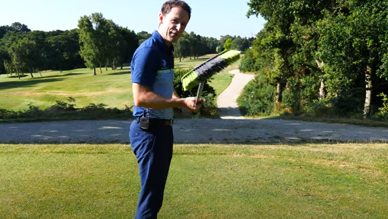 How to hit your driver DEAD STRAIGHT just by using a broom!