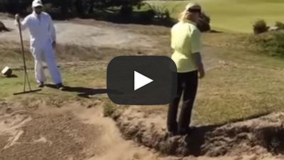 WATCH: Lady golfer backflip turns into face plant!