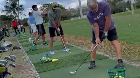 WATCH: How has this golfer made contact with the ball?! THIS IS MADNESS