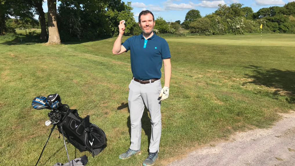 OCEAN TEE founder makes HOLE-IN-ONE with first shot back!