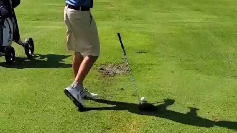 Junior golfer hits the FATTEST golf shot ever