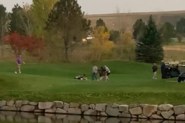 WATCH: Huge fight breaks out between two groups on the golf course!