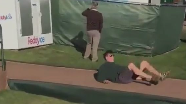 WATCH: Drunkard battles with a hook at Phoenix Open's 16th hole!