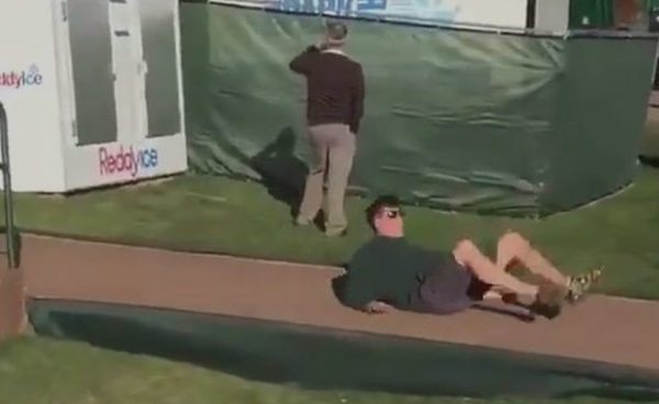 WATCH: Drunkard battles with a hook at Phoenix Open's 16th hole!