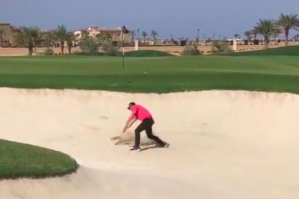 WATCH: Golfer loses plot in bunker... so how many penalty strokes?! 