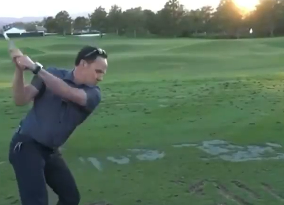 Golfer has an ABSOLUTE SHOCKER on the driving range!