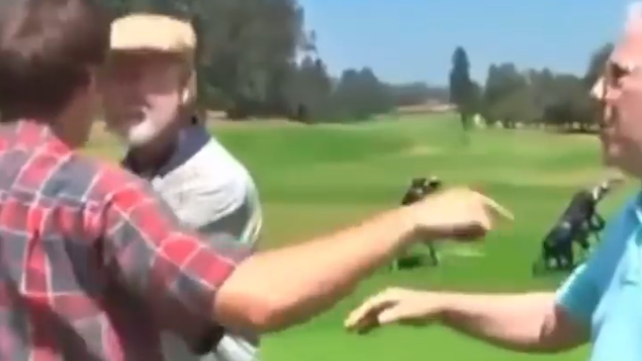 Golf prank goes BADLY WRONG as senior golfers smash up remote-controlled car!