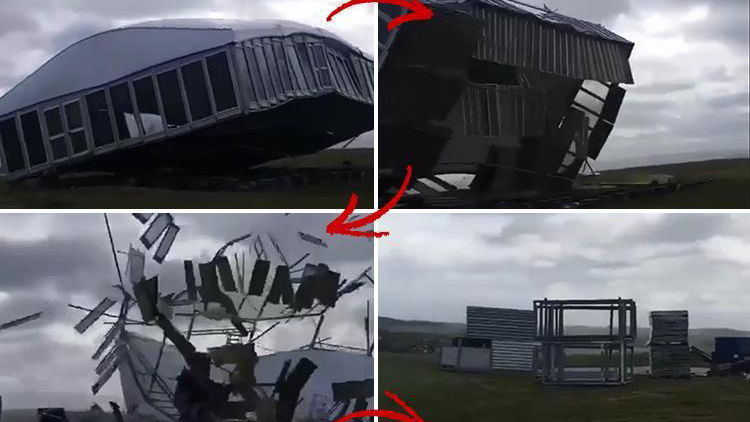 WATCH: Scottish Open VIP tent gets demolished by Storm Hector