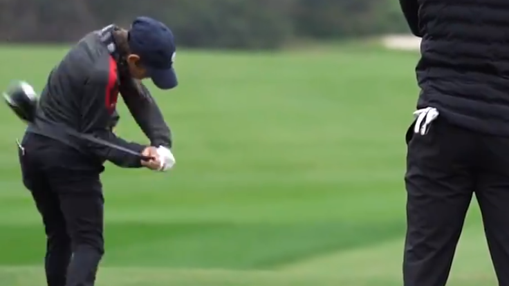 WATCH: Golf fans react to the UNBELIEVABLE SWING of Charlie Woods!