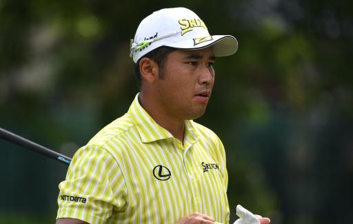 WATCH: Hideki Matsuyama makes birdie after hilarious ONE-HANDED follow through! 