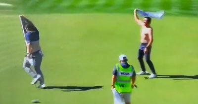 WATCH: Harry Higgs and Joel Dahmen celebrate a par putt by TAKING SHIRTS OFF!