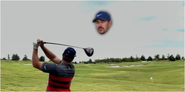 Bryson DeChambeau bombs famous meme of FURIOUS Brooks Koepka down the range