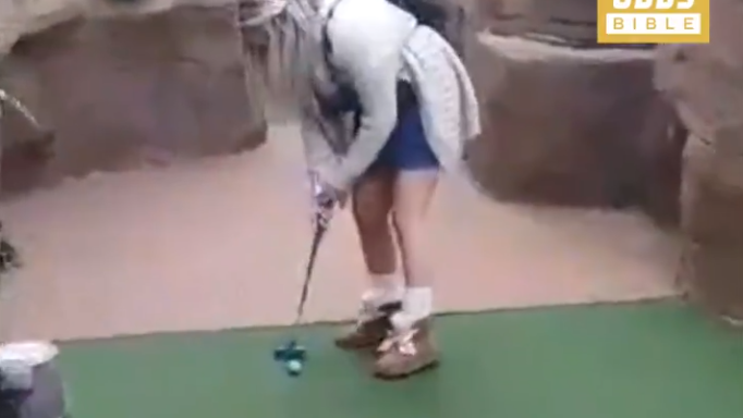 WATCH: Is this the LUCKIEST mini golf putt you've ever seen before?!