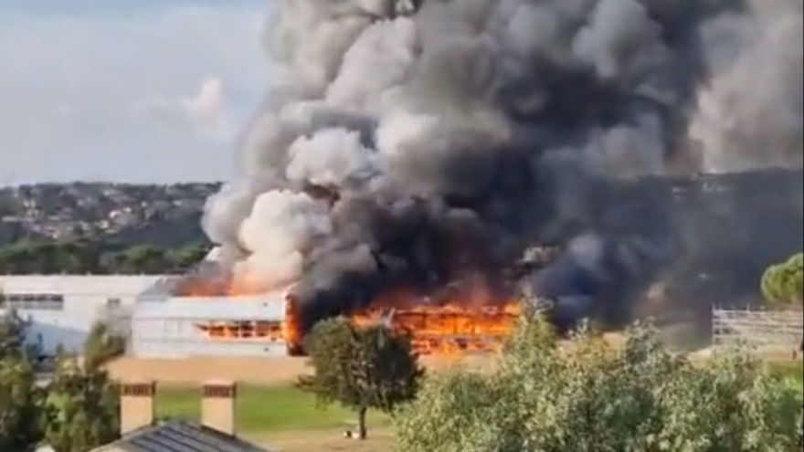 Hospitality stand up in flames at Ryder Cup course Marco Simone
