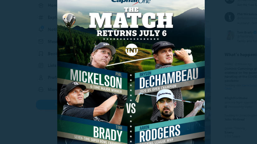 Phil Mickelson & Tom Brady vs Bryson DeChambeau & Aaron Rodgers in 'Match 4'