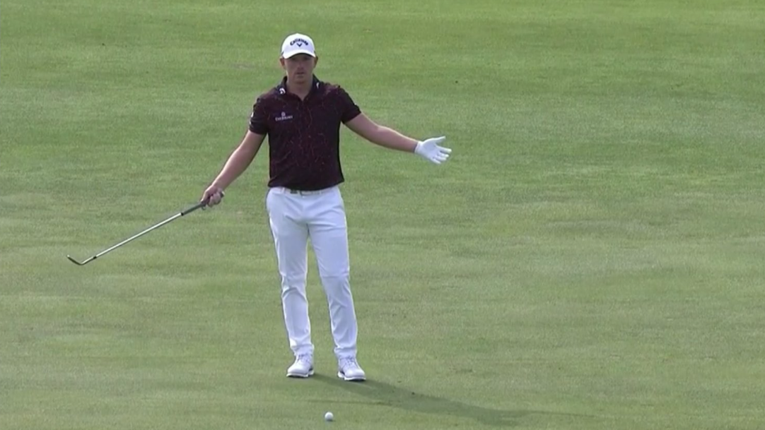WATCH: Matt Wallace gets caddie to tend pin, then CHUNKS chip!