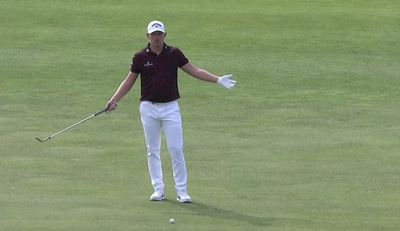 WATCH: Matt Wallace gets caddie to tend pin, then CHUNKS chip!