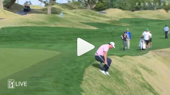 grayson murray slides down giant bunker at careerbuilder challenge