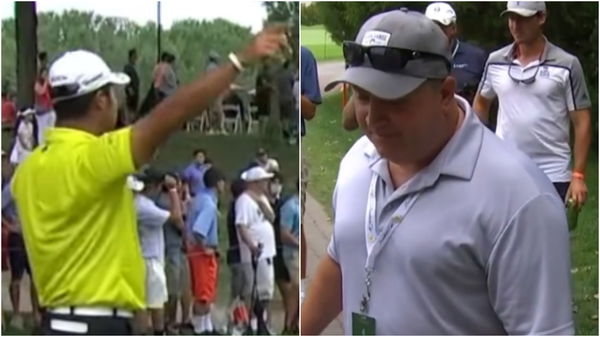 WATCH: Hideki Matsuyama hits drive INTO A GOLF FAN'S SHIRT!