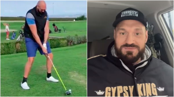 Tyson Fury SMASHING golf balls "400 YARDS" in prep for Dillian Whyte fight