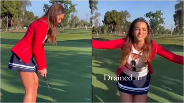 Sunrise News Anchor Caroline Collins drains incredible 70 FOOT putt