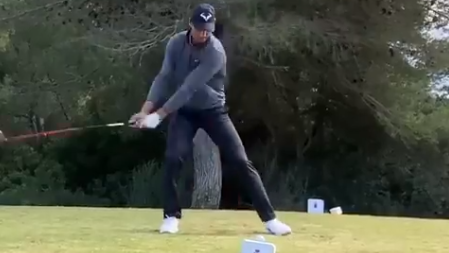 Rafa Nadal is a SCRATCH golfer, but you would not think it from his swing!