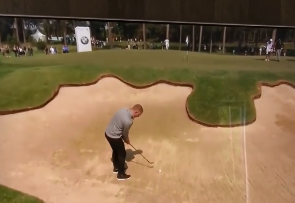 Manchester United legend Paul Scholes plays shot of the BMW PGA Championship! 