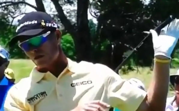 WATCH: John Senden's WHIFFS tee shot as driver SNAPS mid-swing!