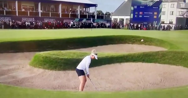 WATCH: Nanna Koerstz Madsen's BUNKER SHANK on 18 at AIG Women's Open