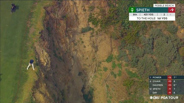 Jordan Spieth RISKED HIS LIFE to play incredible shot on cliff at Pebble Beach