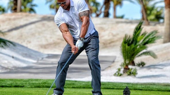 the rock jokes about long golf drive