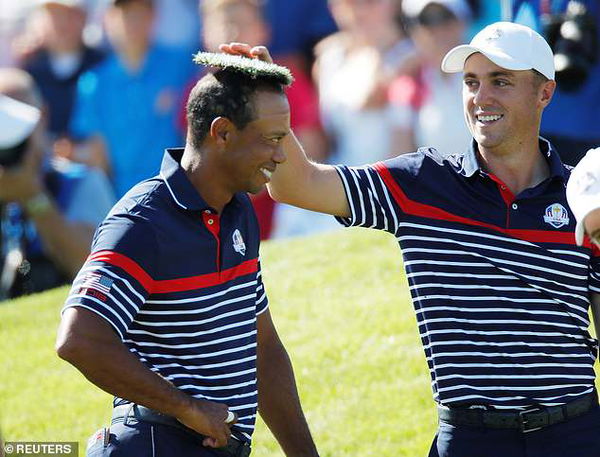 Tiger Woods gets mocked by Ryder Cup team-mates for receding hairline 