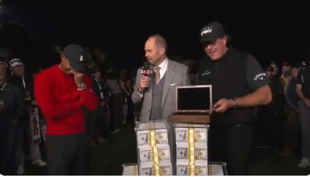 WATCH: Phil Mickelson gets given champions belt, doesn't even fit him!