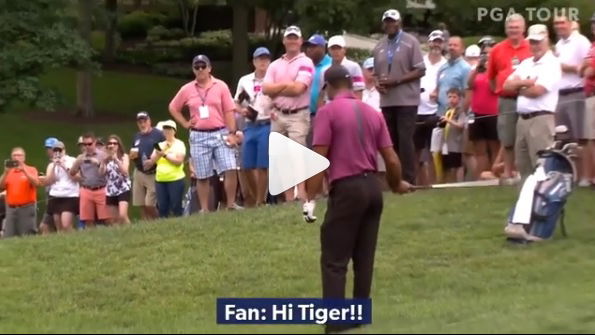 Tiger Woods holes outrageous chip at Memorial Pro-Am, gives ball to girl