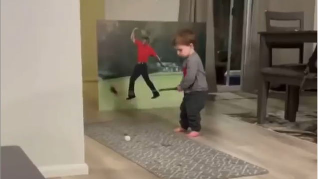 The next Tiger Woods? Golf fans react to little kid's incredible golf swing