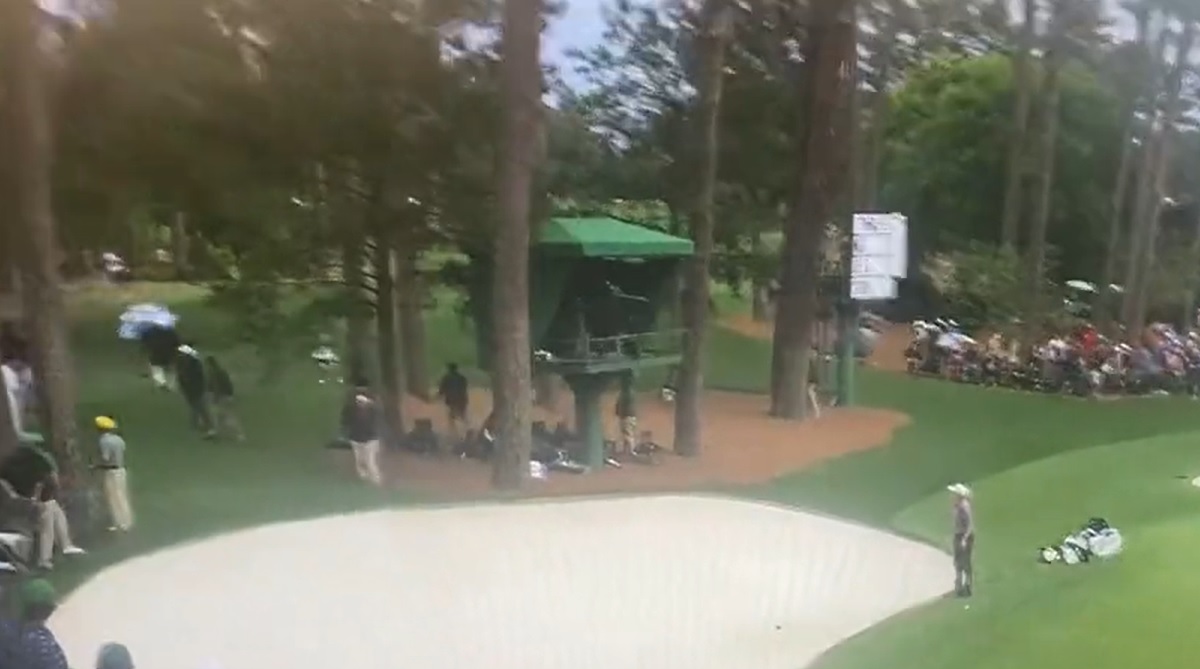 Masters leaderboard: Play suspended as huge tree falls to the