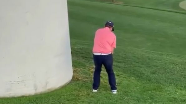 WATCH: Golfer plays the most CREATIVE SHOT we have seen all year!