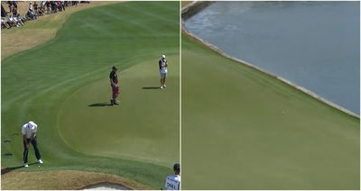 WATCH: Scottie Scheffler proves he is mortal, puts eagle PUTT in the water!