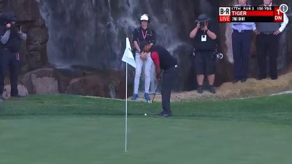 WATCH: Tiger Woods draws level on 17 with VINTAGE FIST-PUMP CHIP-IN!