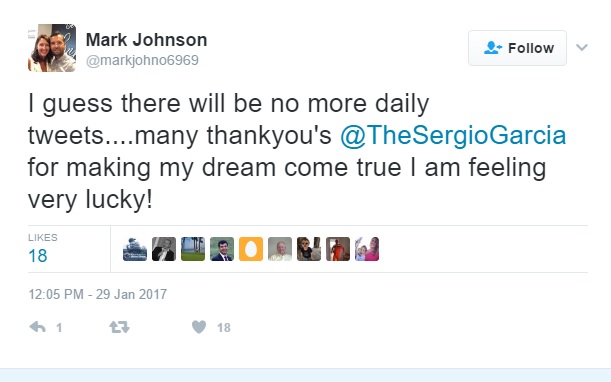 Sergio Garcia agrees to let super fan caddie for him!