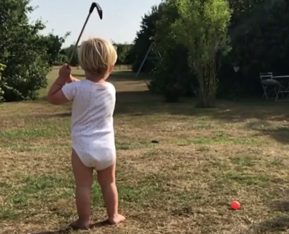 WATCH: The 1-year-old golf swing that's better than 50% of all golfers