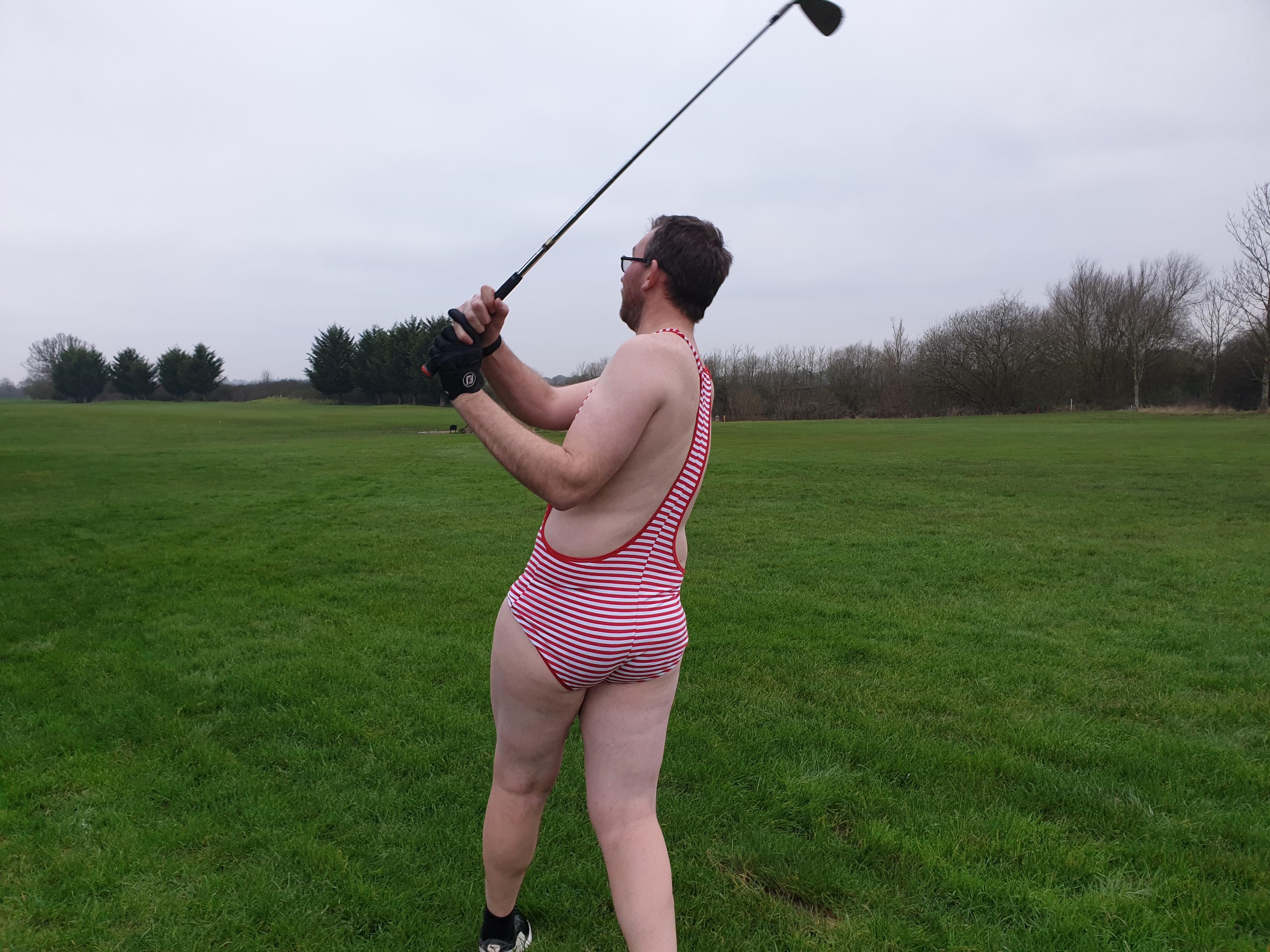 Golfers tackle the Mankini Golf Challenge in aid of Prostate Cancer