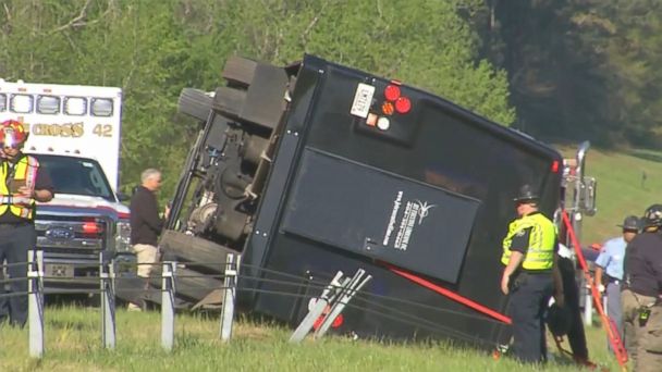 Masters bus crashes en route to Augusta, 17 injured, driver charged with DUI