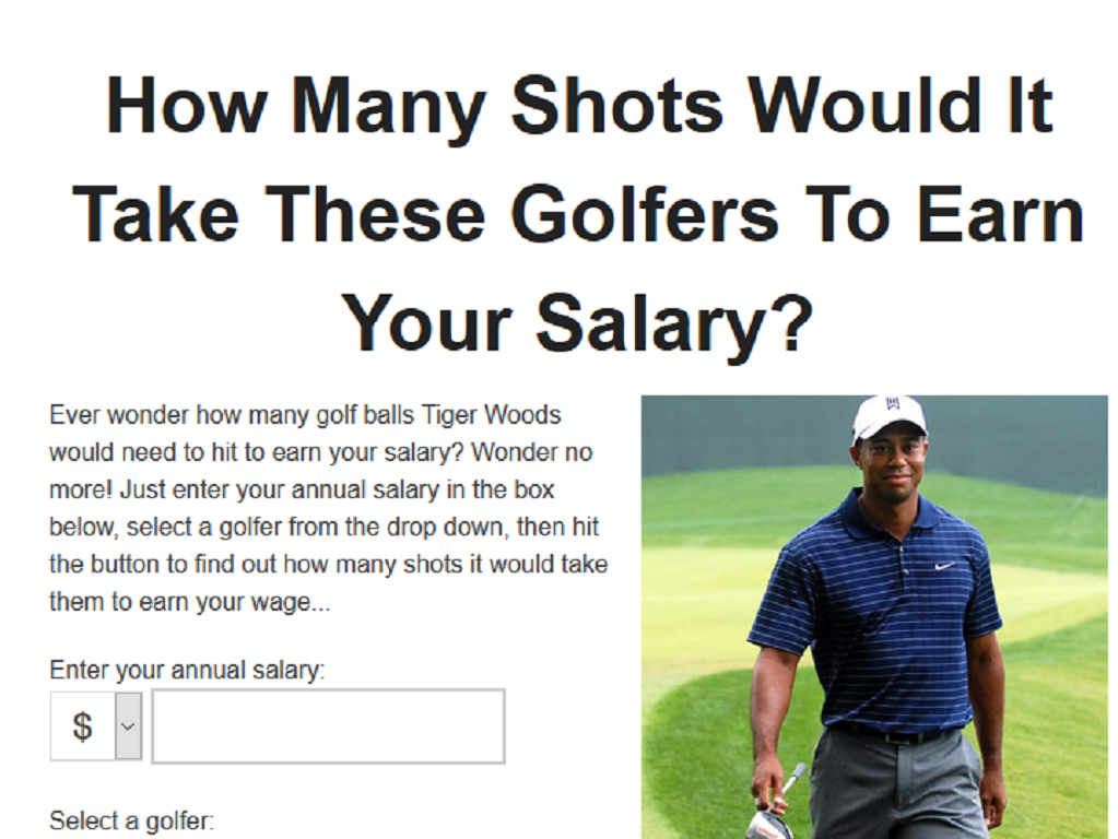 How many shots would it take these golfers to earn your annual salary?