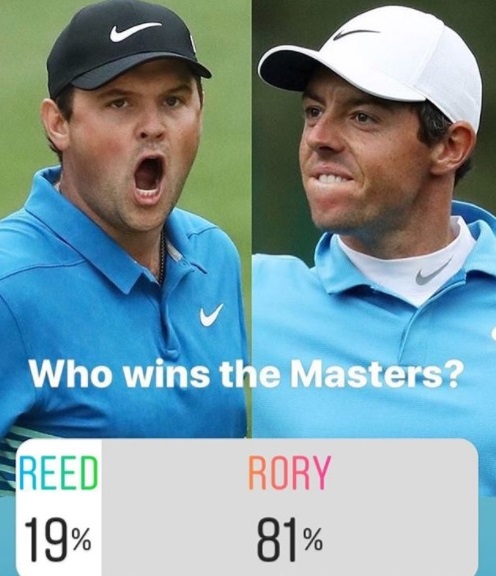 Masters: Reed v Rory - who wins? See our poll vote...
