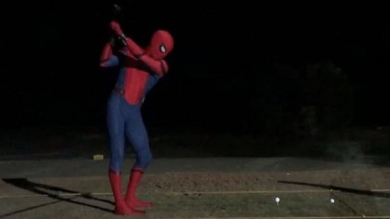 WATCH: Spider-Man can seriously golf his ball!