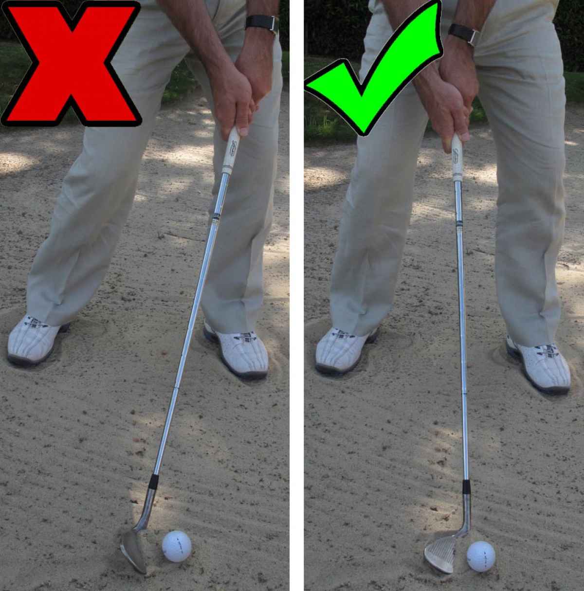 Golf Practice Drills: hinge wrists in bunker